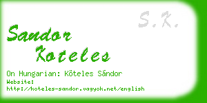 sandor koteles business card